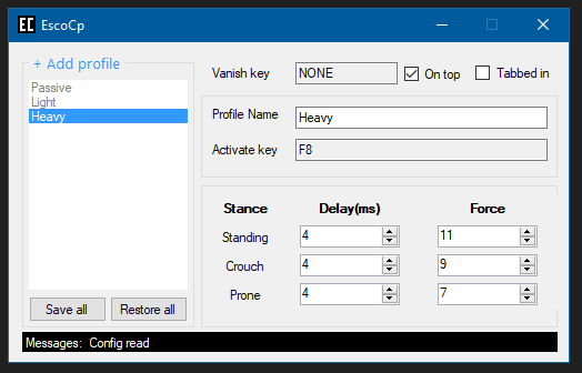 Esco GUI preview